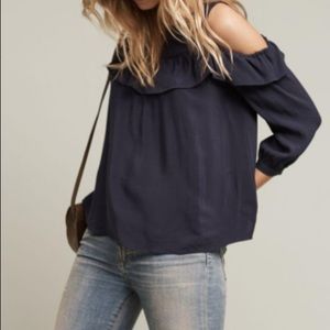 Maeve cold-shoulder style top (navy)